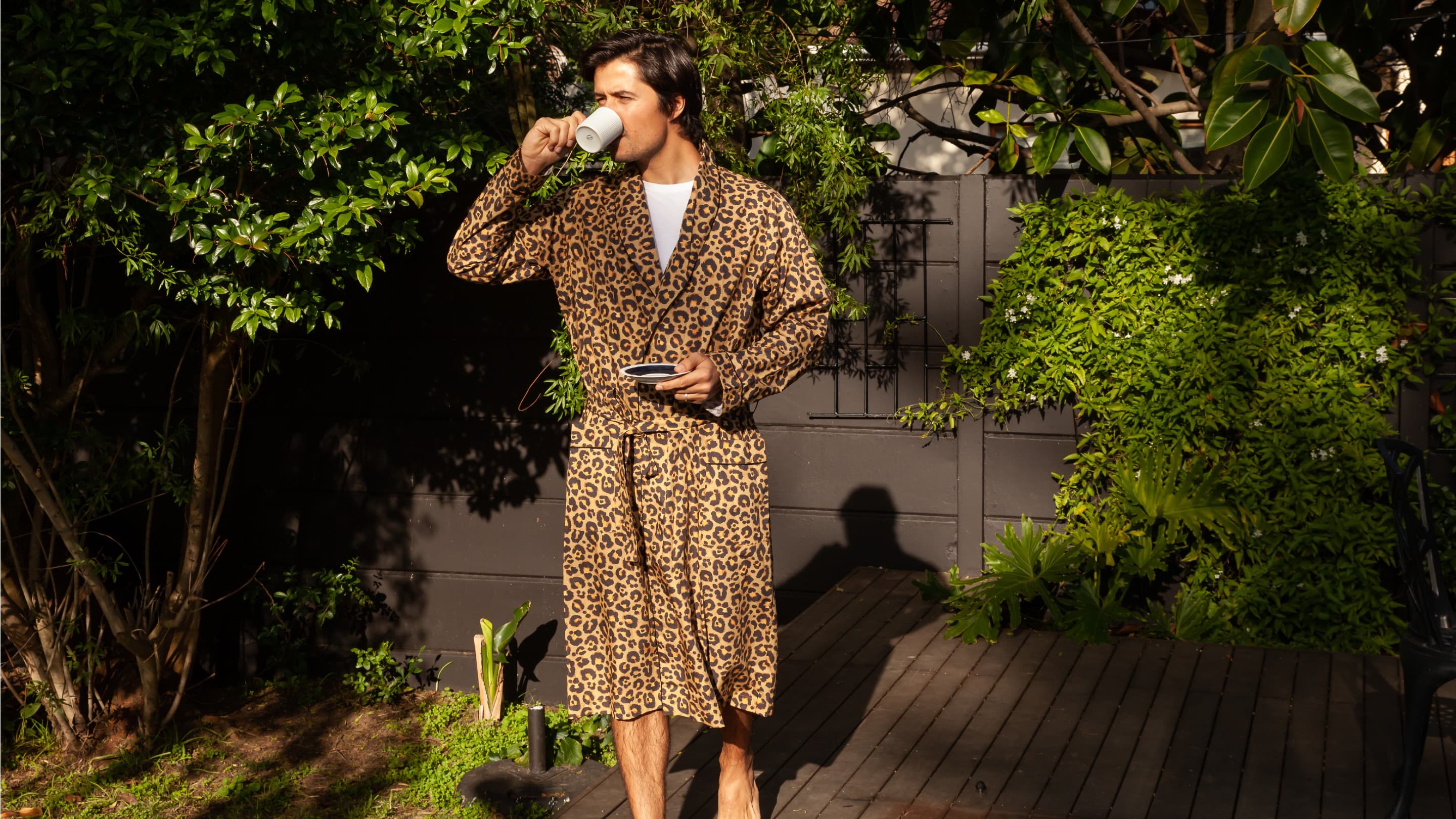 cotton dressing gown mens Derek Rose Men's Dressing Gown Royal Cotton Navy Blue & Red Stripe