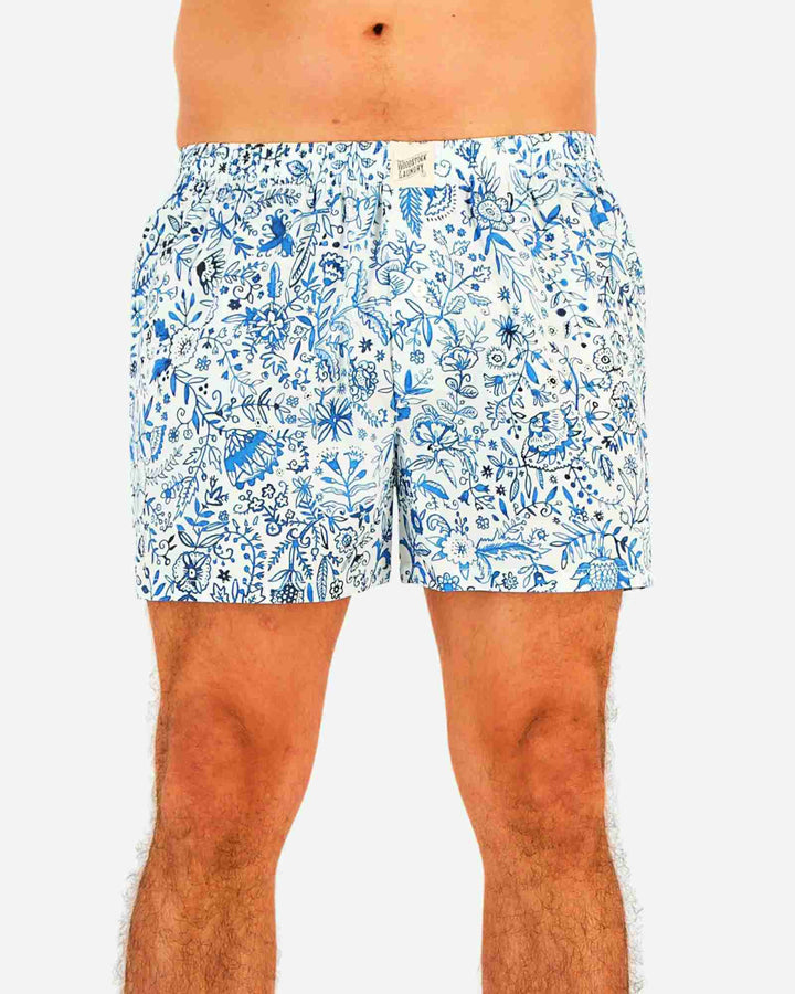 Mens boxer shorts - Blue white chandler