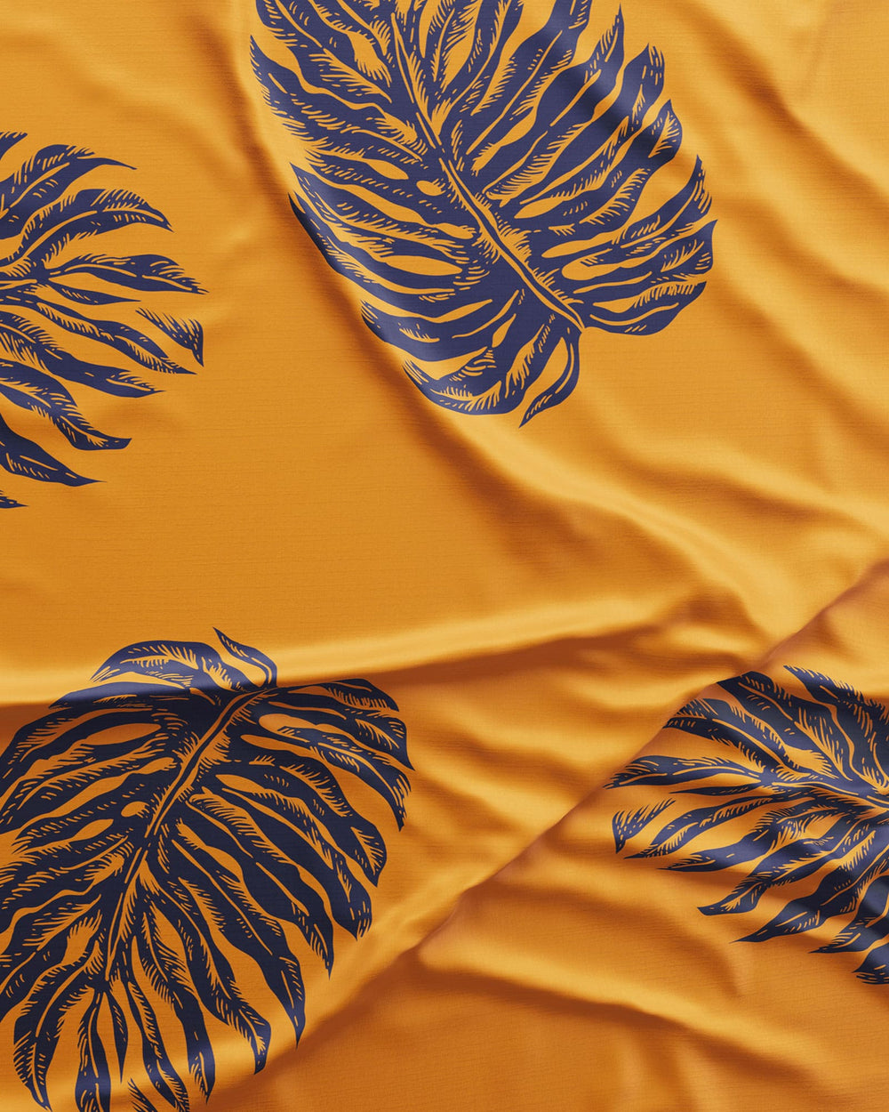 Womens short sleeved pyjamas in yellow with monster leaves