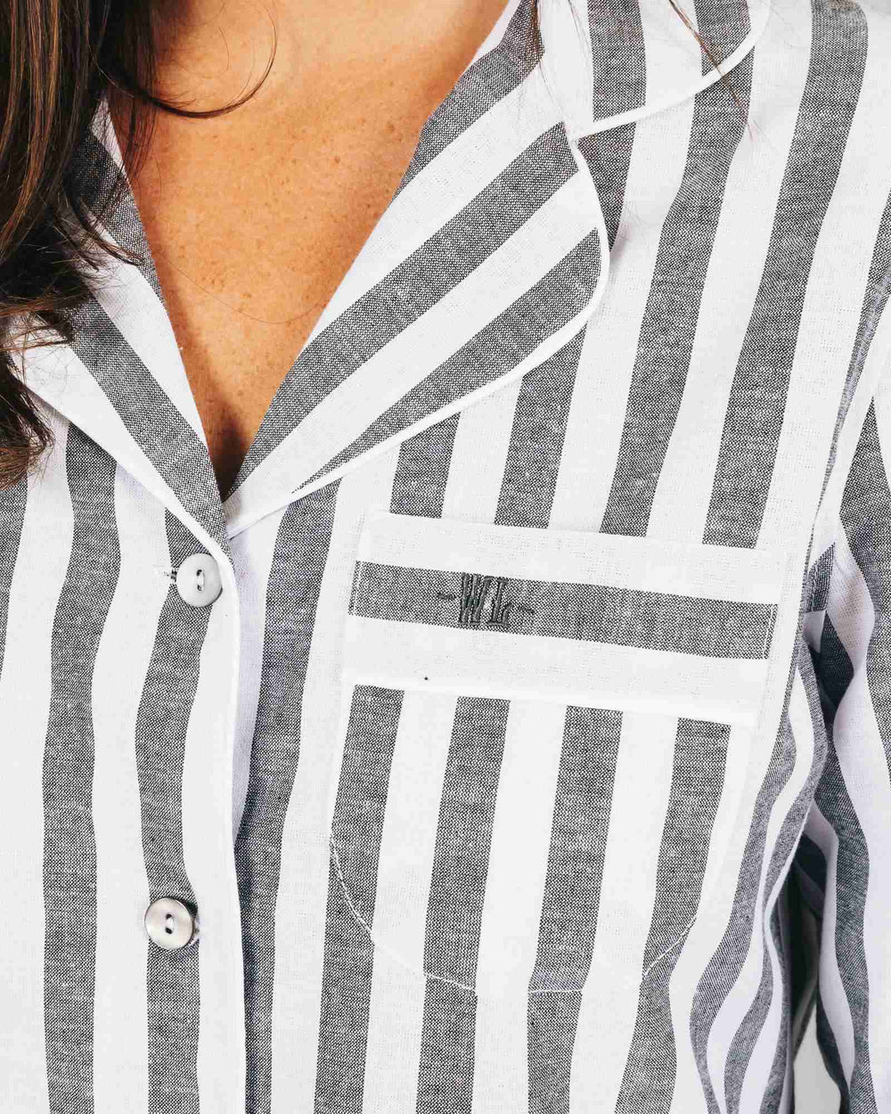 Womens sleepshirt - chambray portofino black