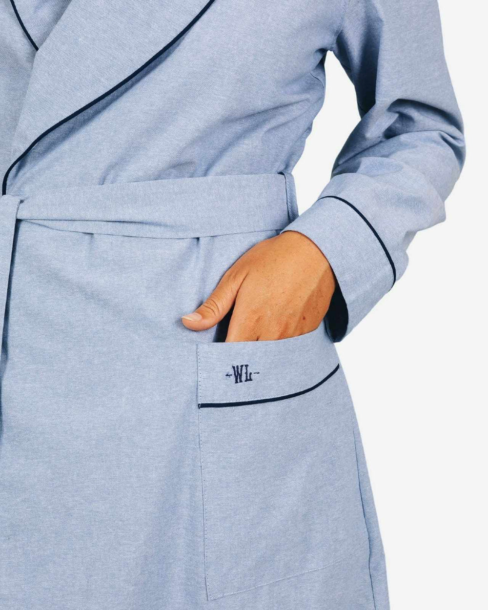 Womens dressing gown - denim light blue
