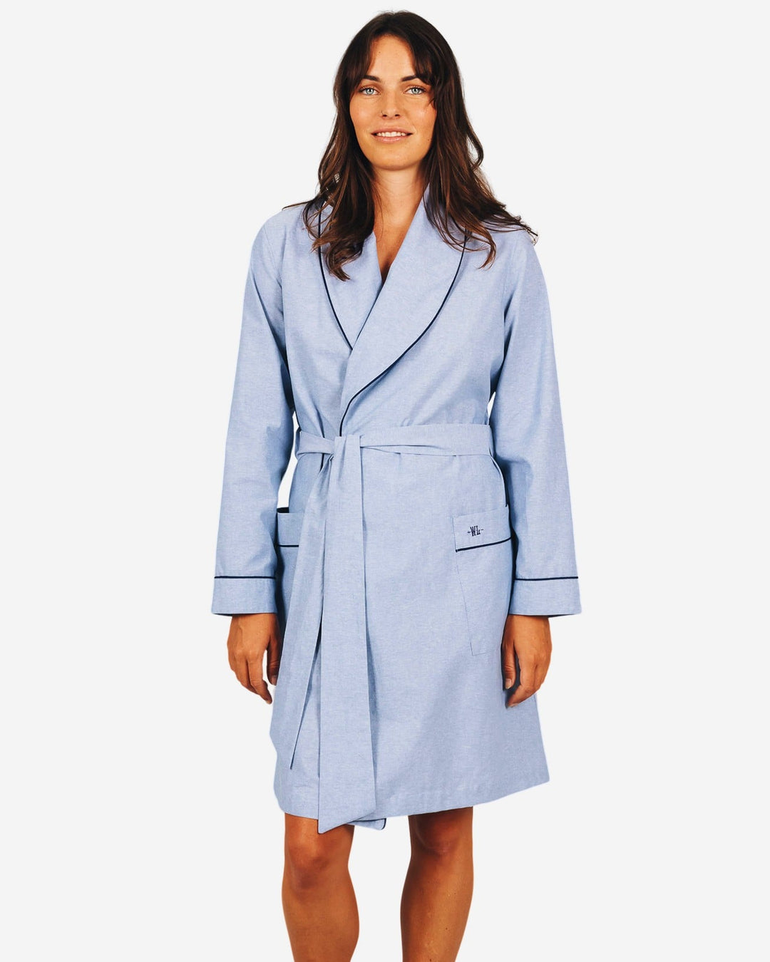 Womens dressing gown - denim light blue