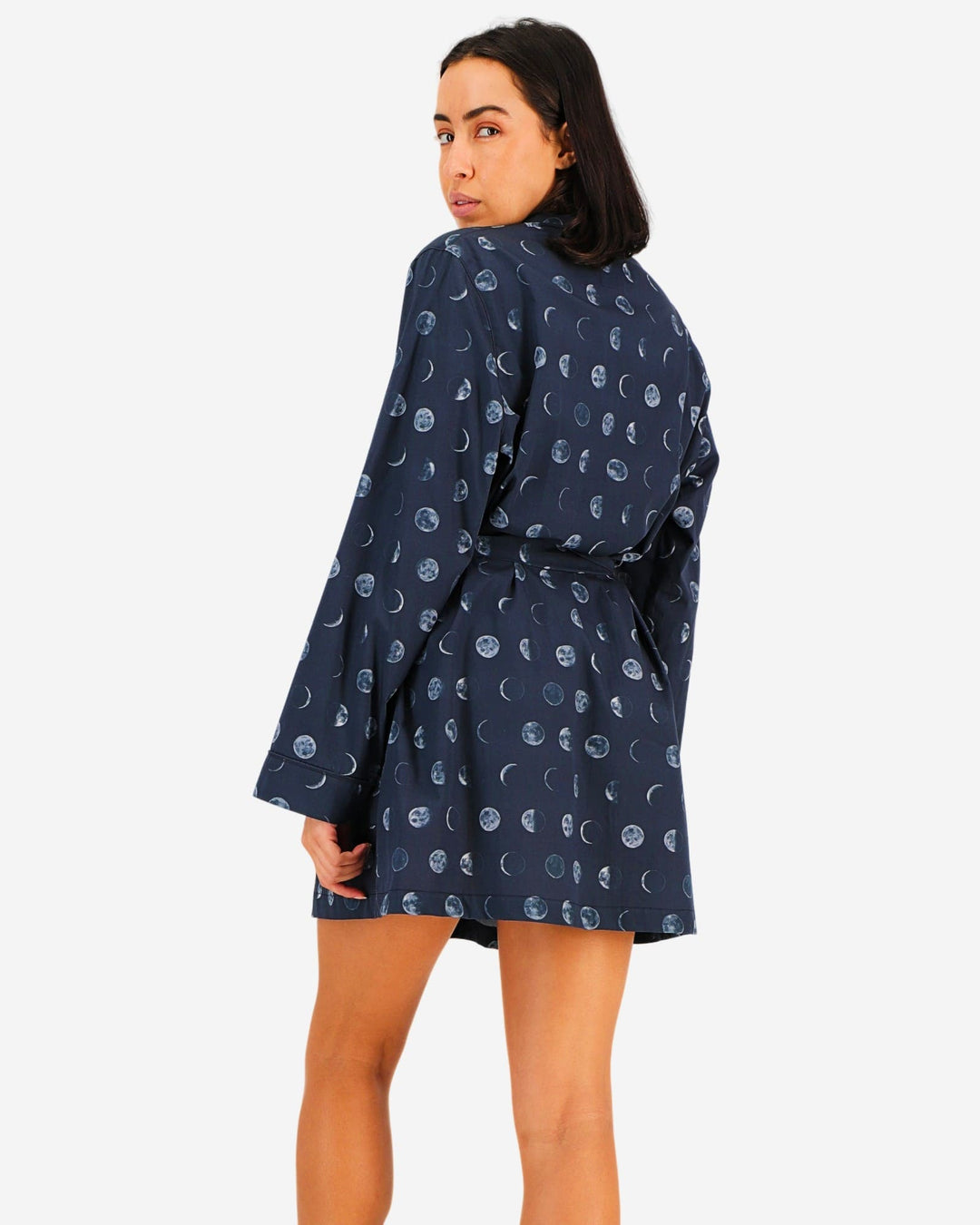 Womens dressing gown - blue moons