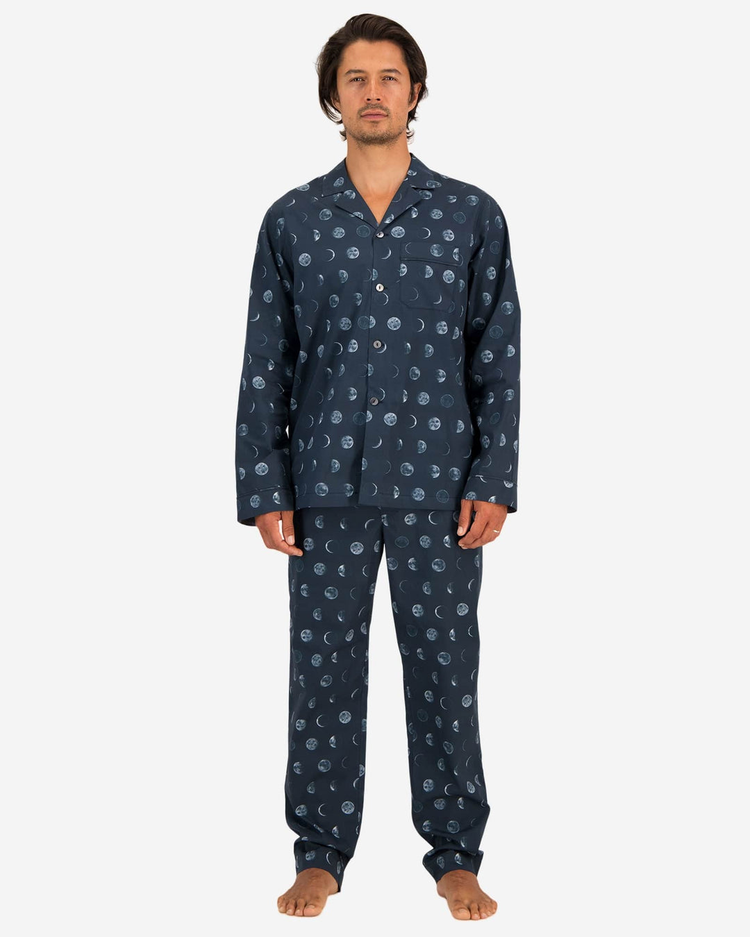 Blue matching pyjamas couples