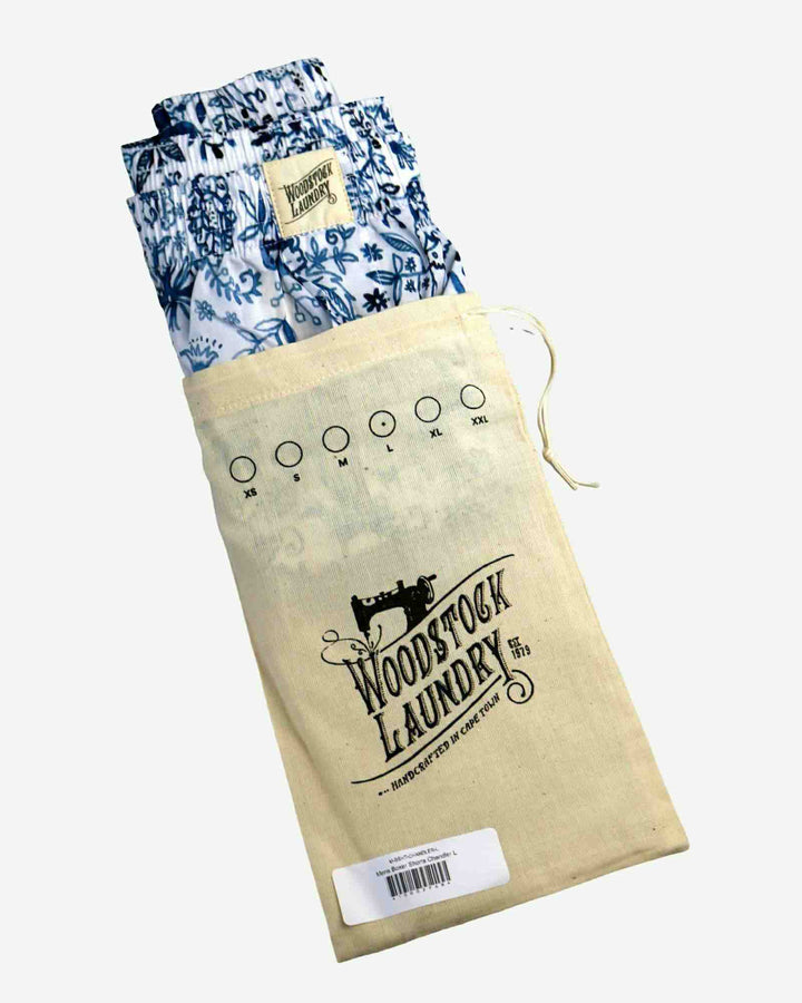 Mens boxer shorts - Blue white chandler