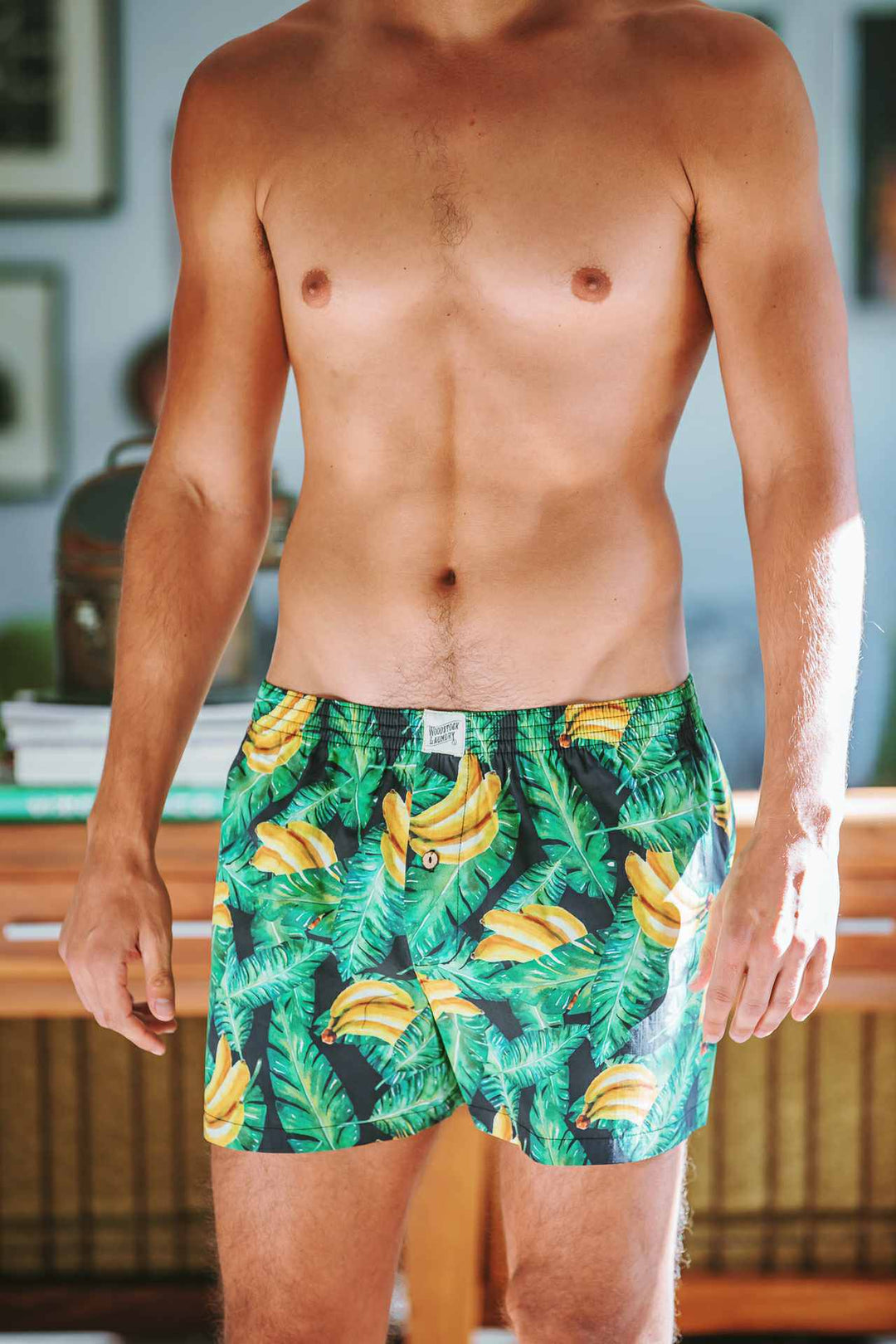 Mens boxer shorts - Bananas On Leaves