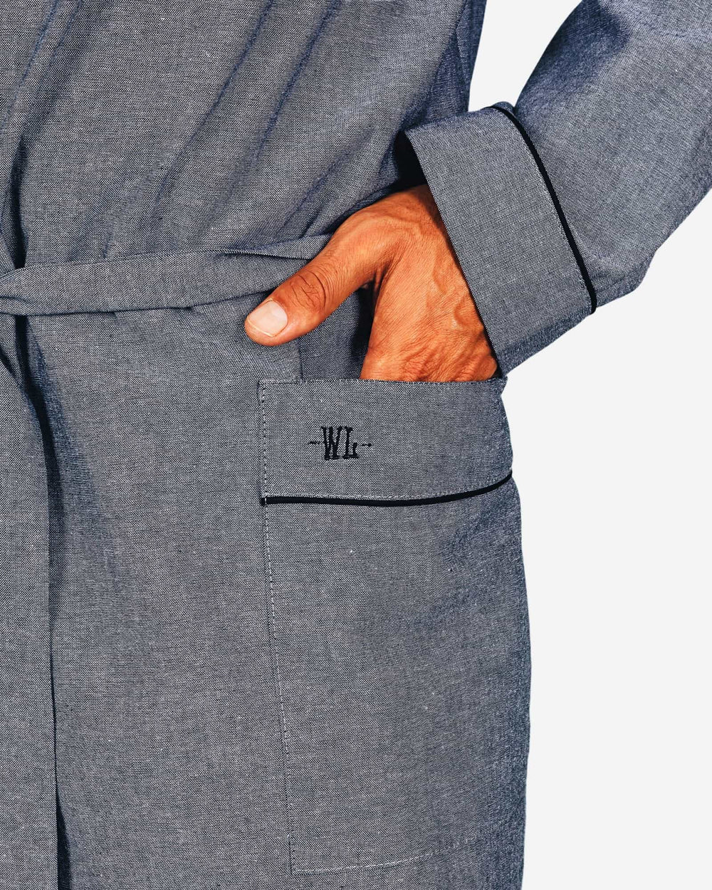 Black dressing gown mens - Chambray