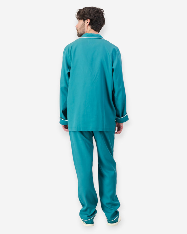Mens green pyjamas tencel