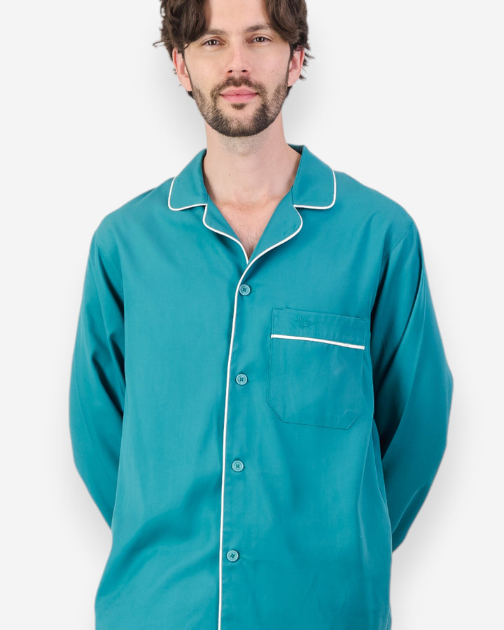 Mens green pyjamas tencel