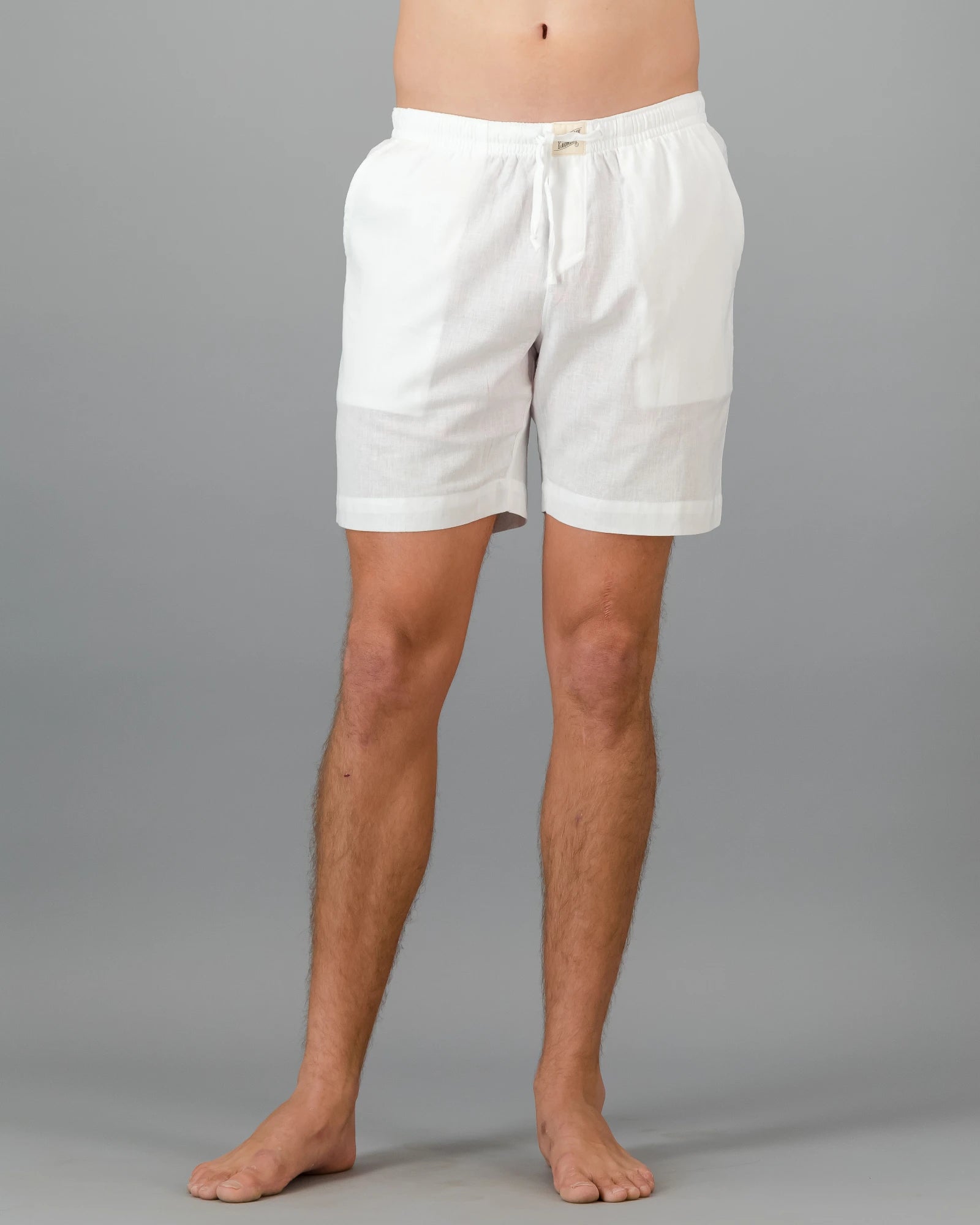 Men's White Linen Shorts Men's White Linen Shorts