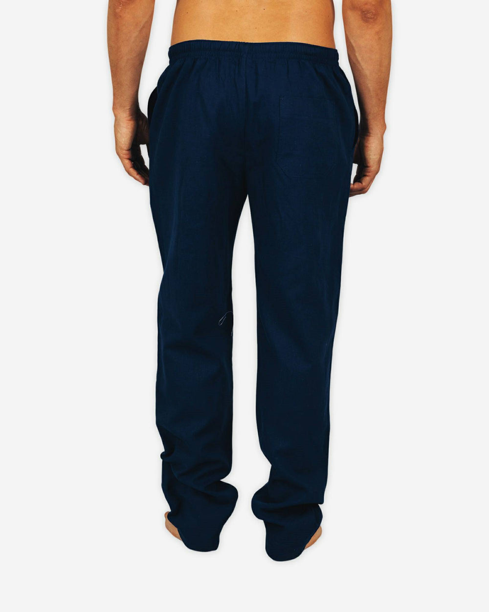 Mens linen lounge pants denim blue