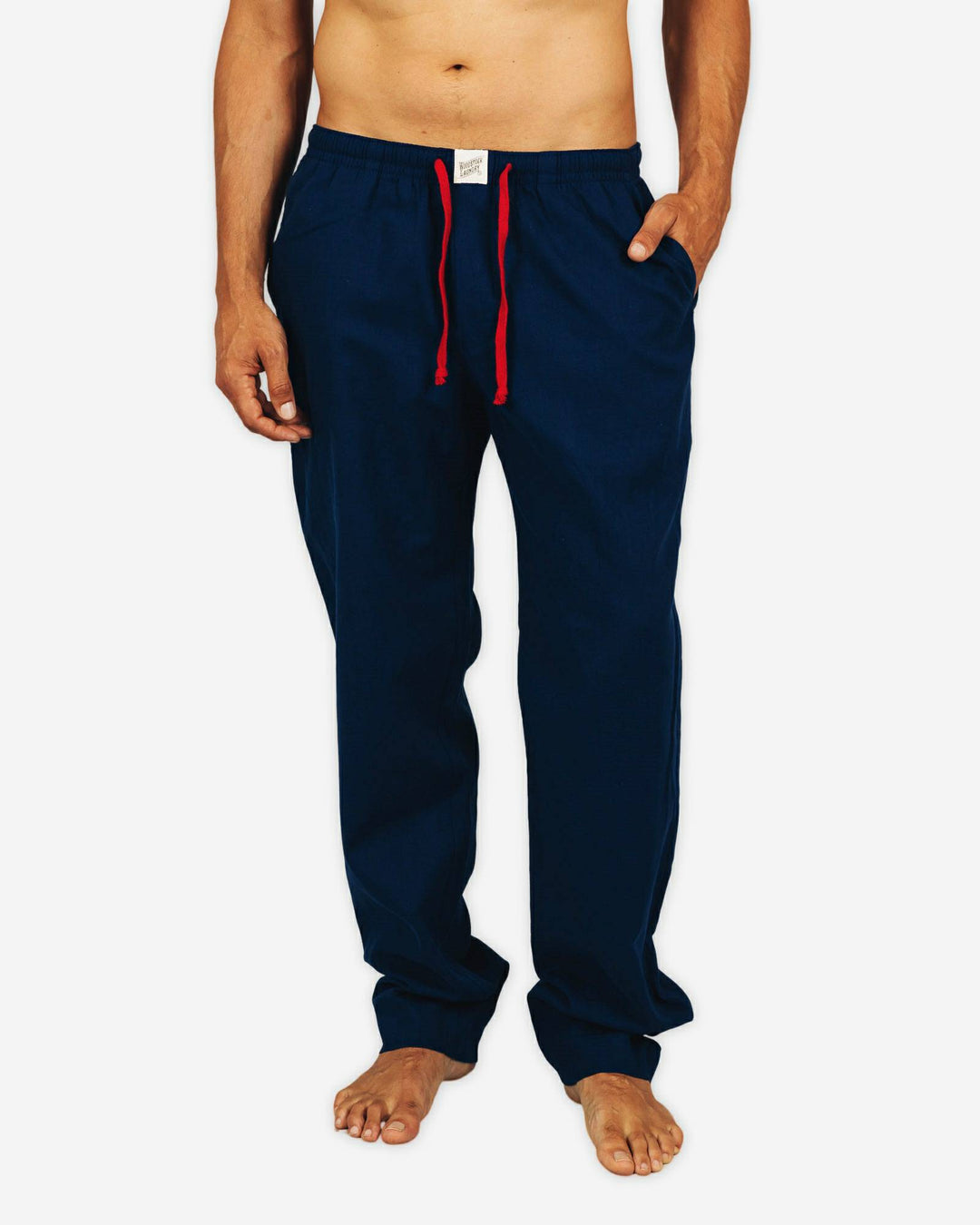 Mens linen lounge pants denim blue