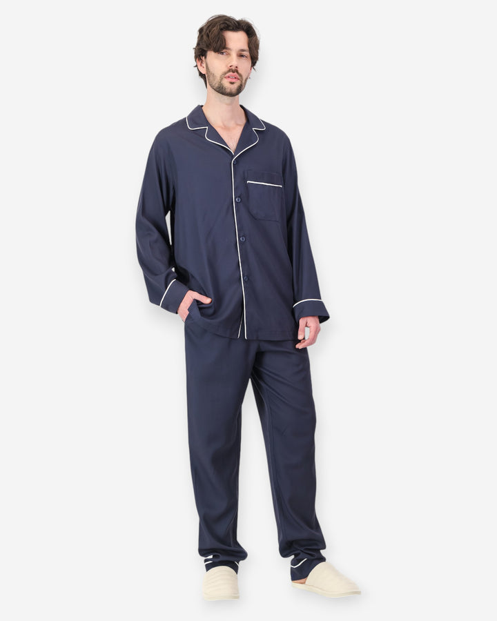Mens navy pyjamas tencel