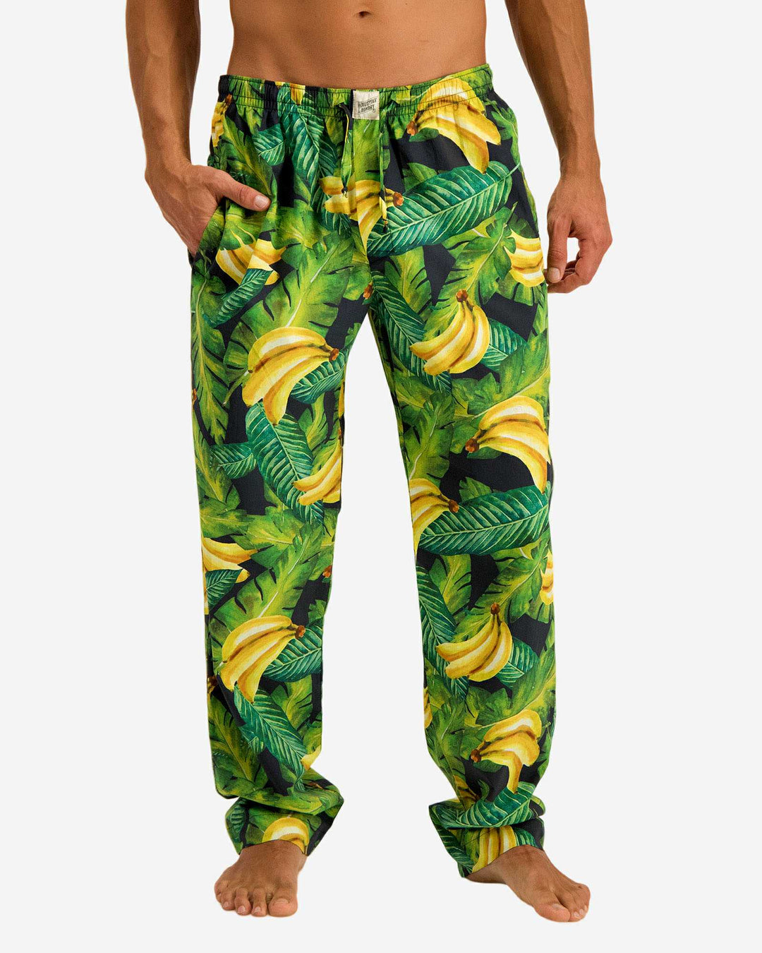 Mens PJ pants - banana on leaves