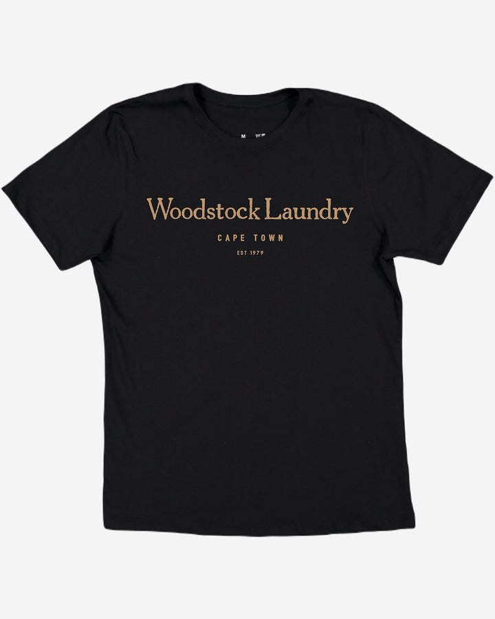 Mens black t-shirt with typo