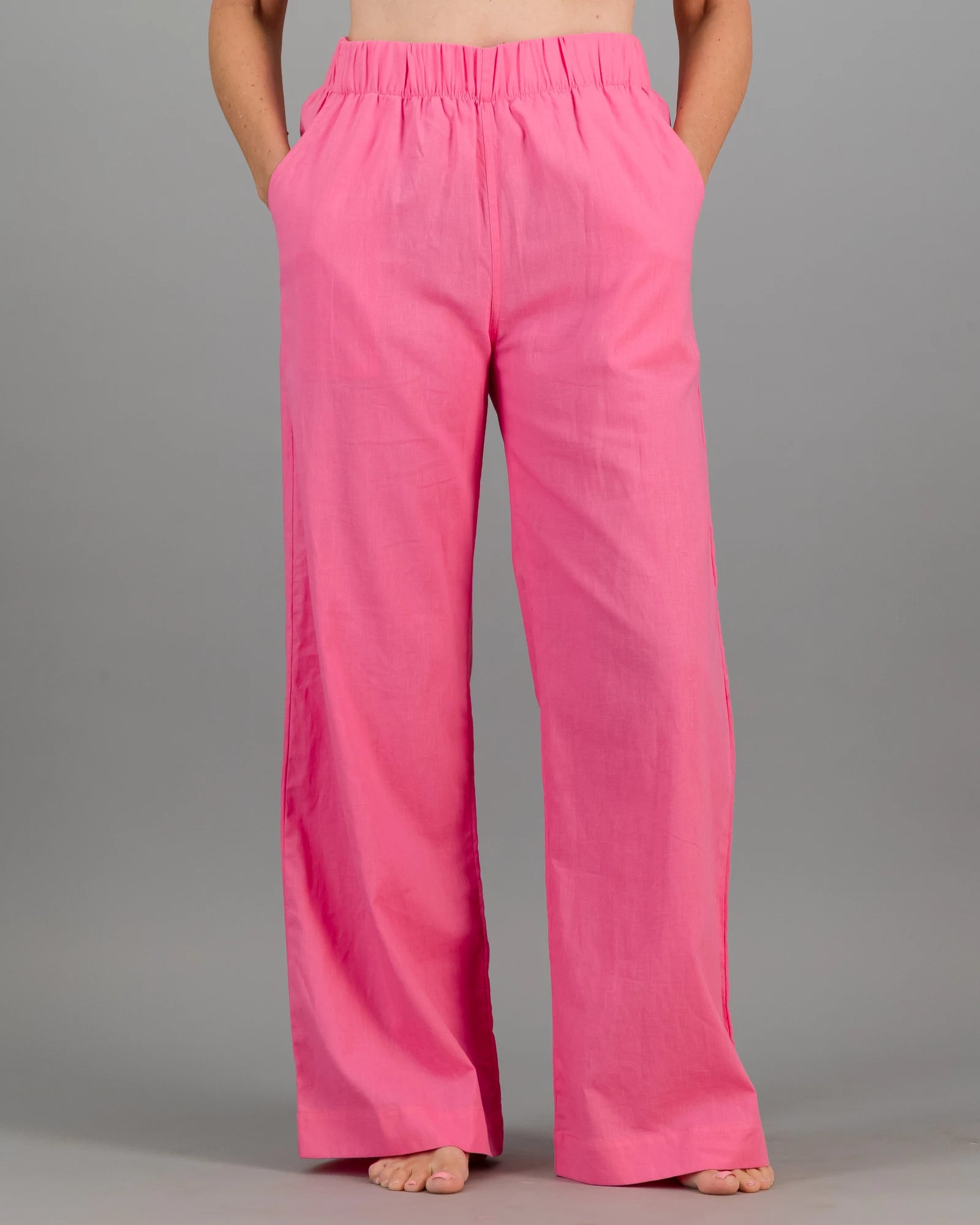 Pantalon Lin Rose Femme Large Woodstock Laundry