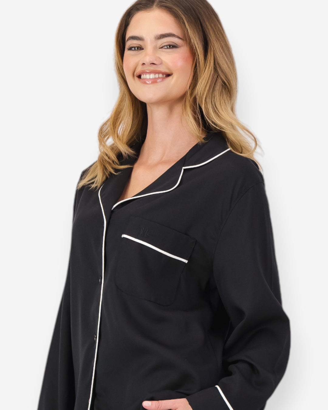 Womens black pyjamas tencel