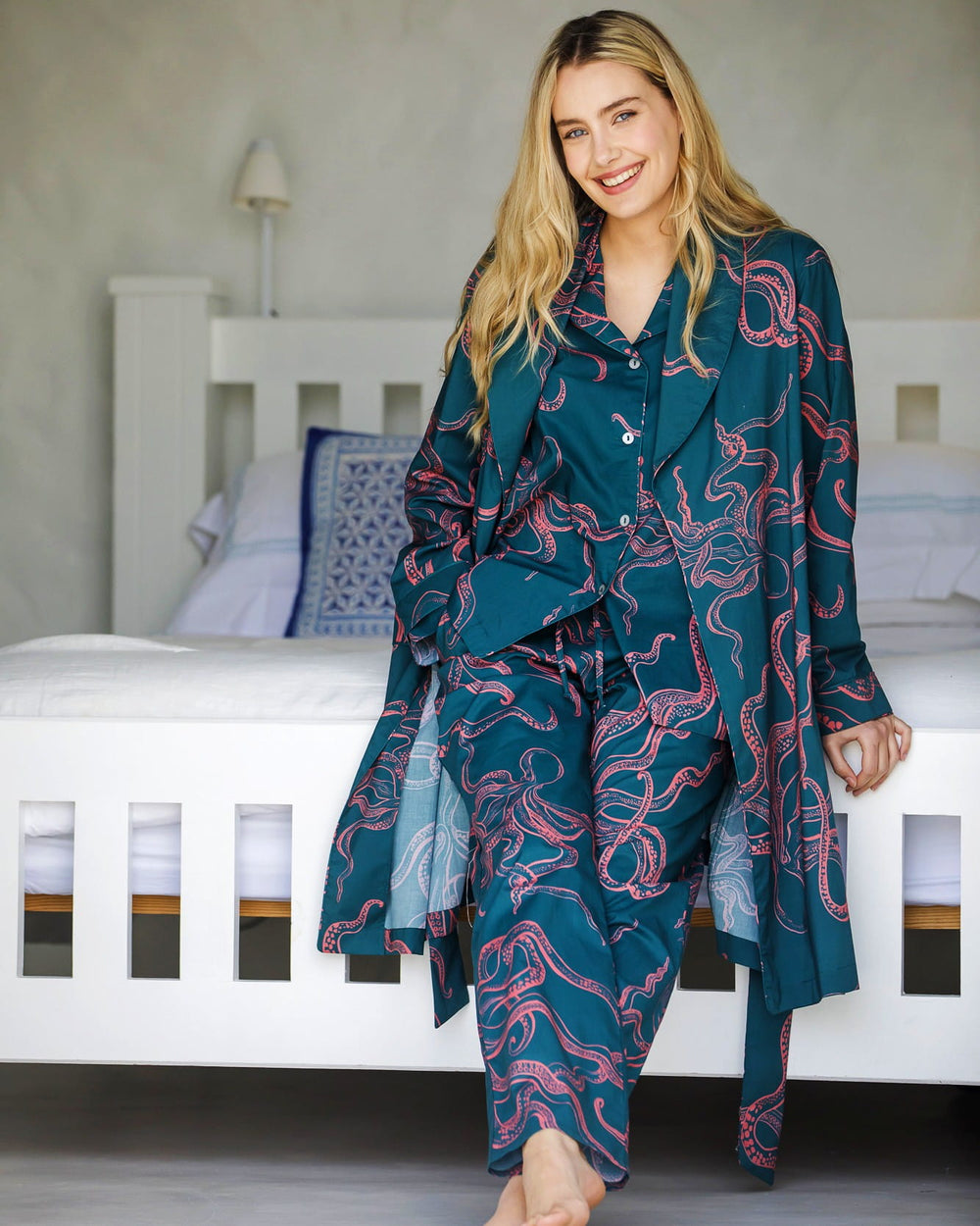 Womens dressing gown - Octopus Pink