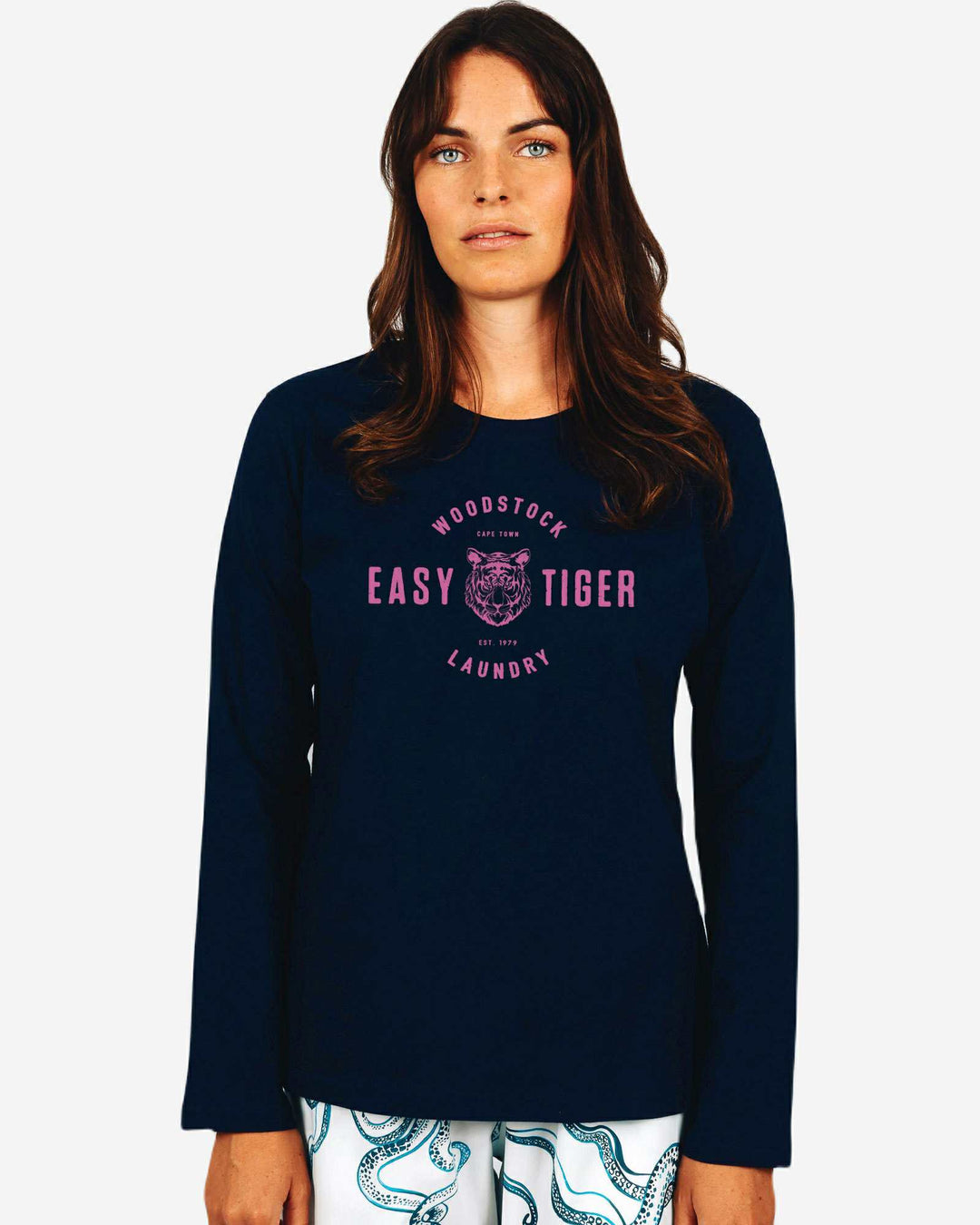 Womens t-shirts navy long sleeve