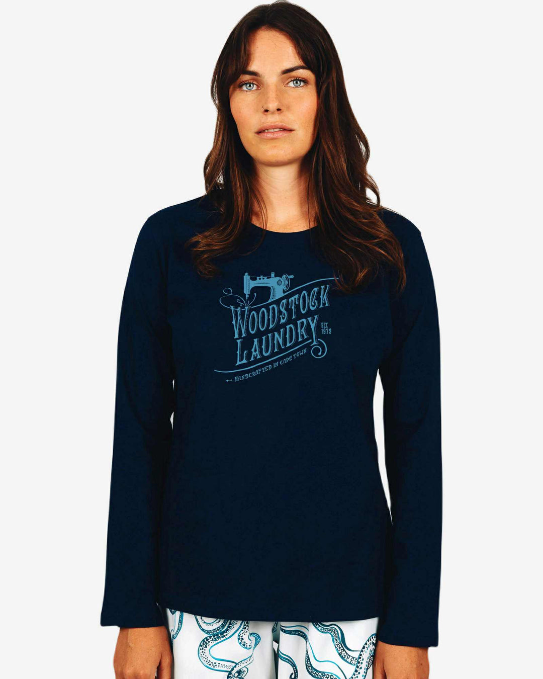 Womens t-shirts navy long sleeve