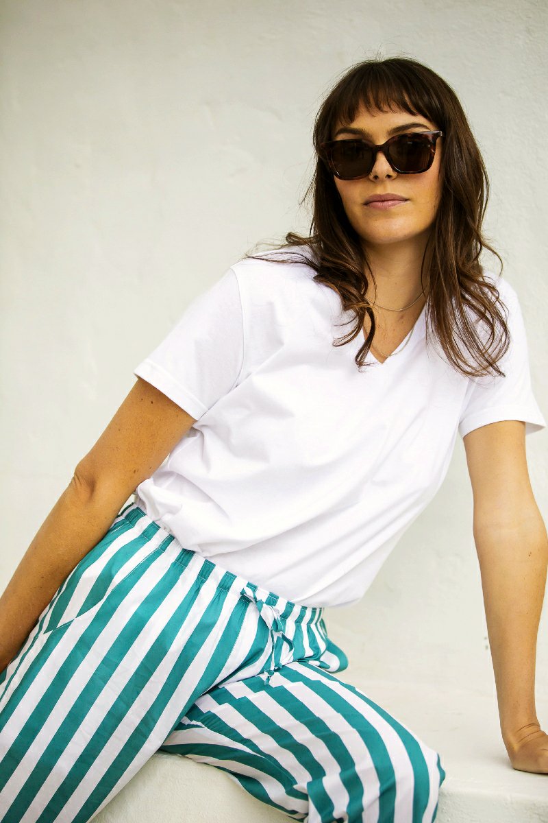 Striped lounge pants for women