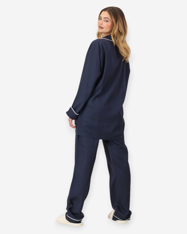 Womens navy pyjamas tencel