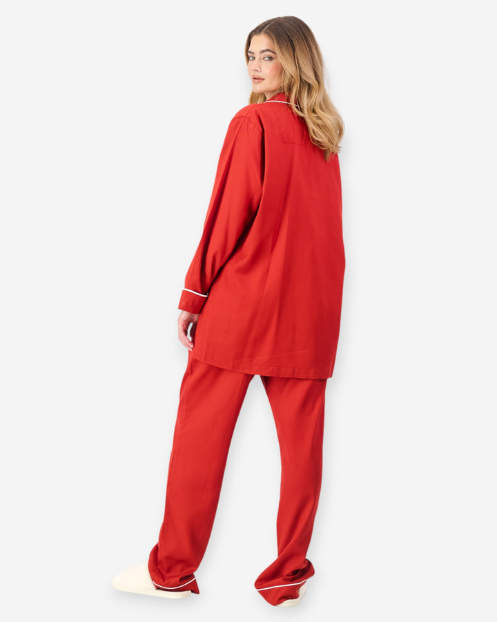 Womens red pyjamas tencel