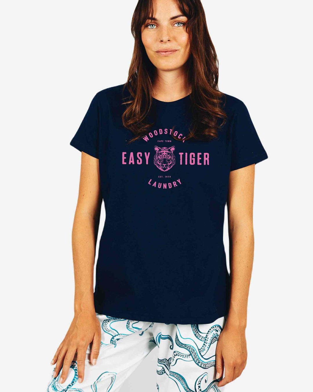 Womens t-shirts navy short sleeve