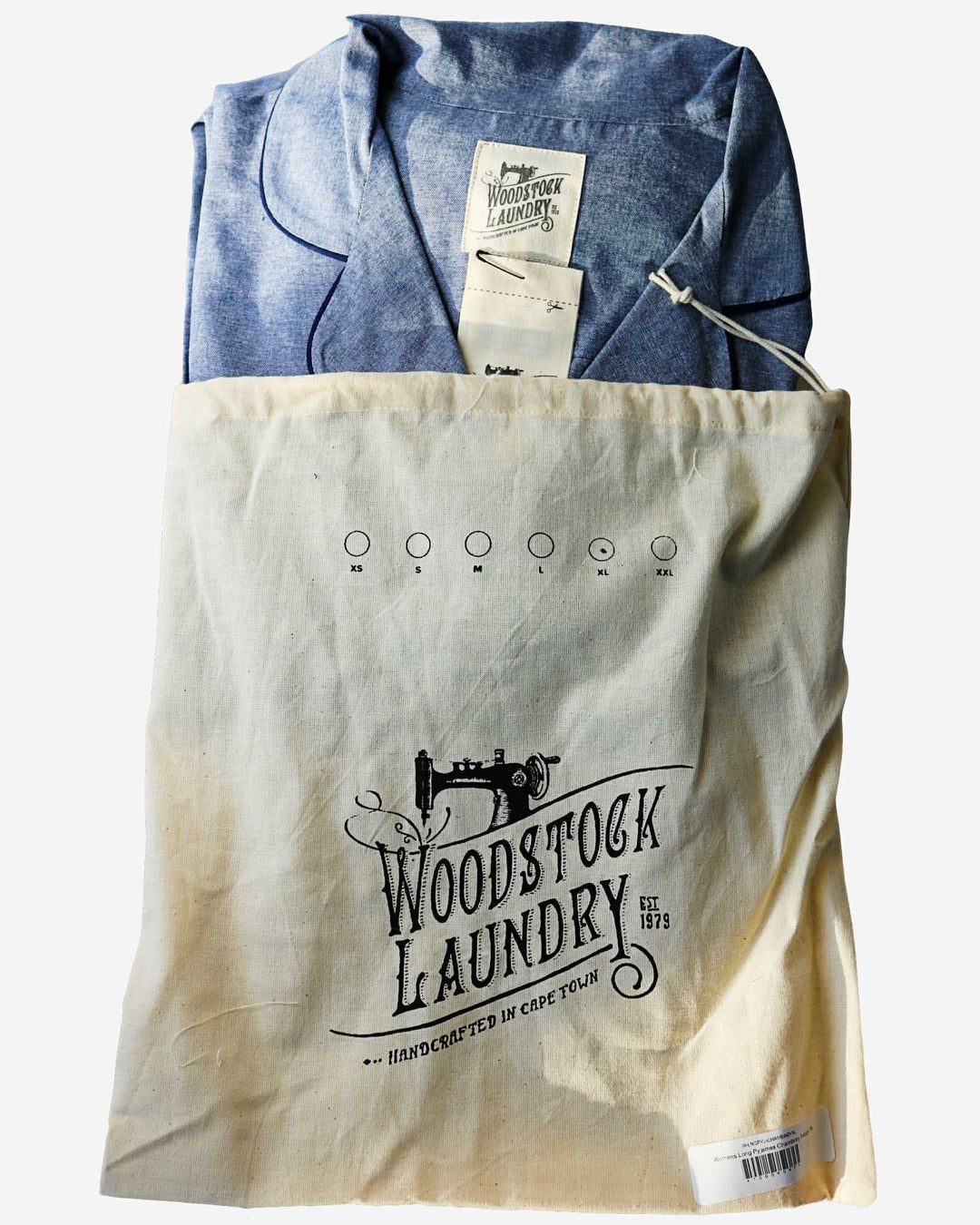 Women's cotton pyjamas set - Chambray indigo bag