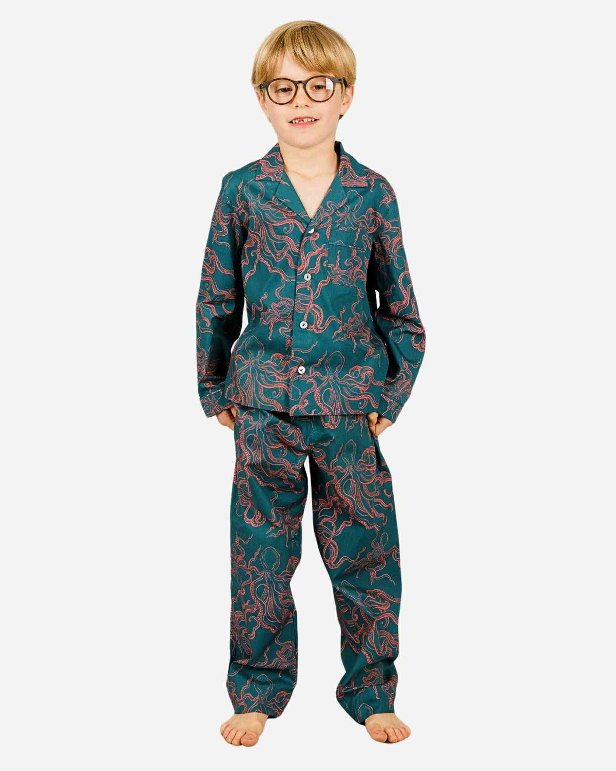 Jungen-Schlafanzug - Octopus Pink
