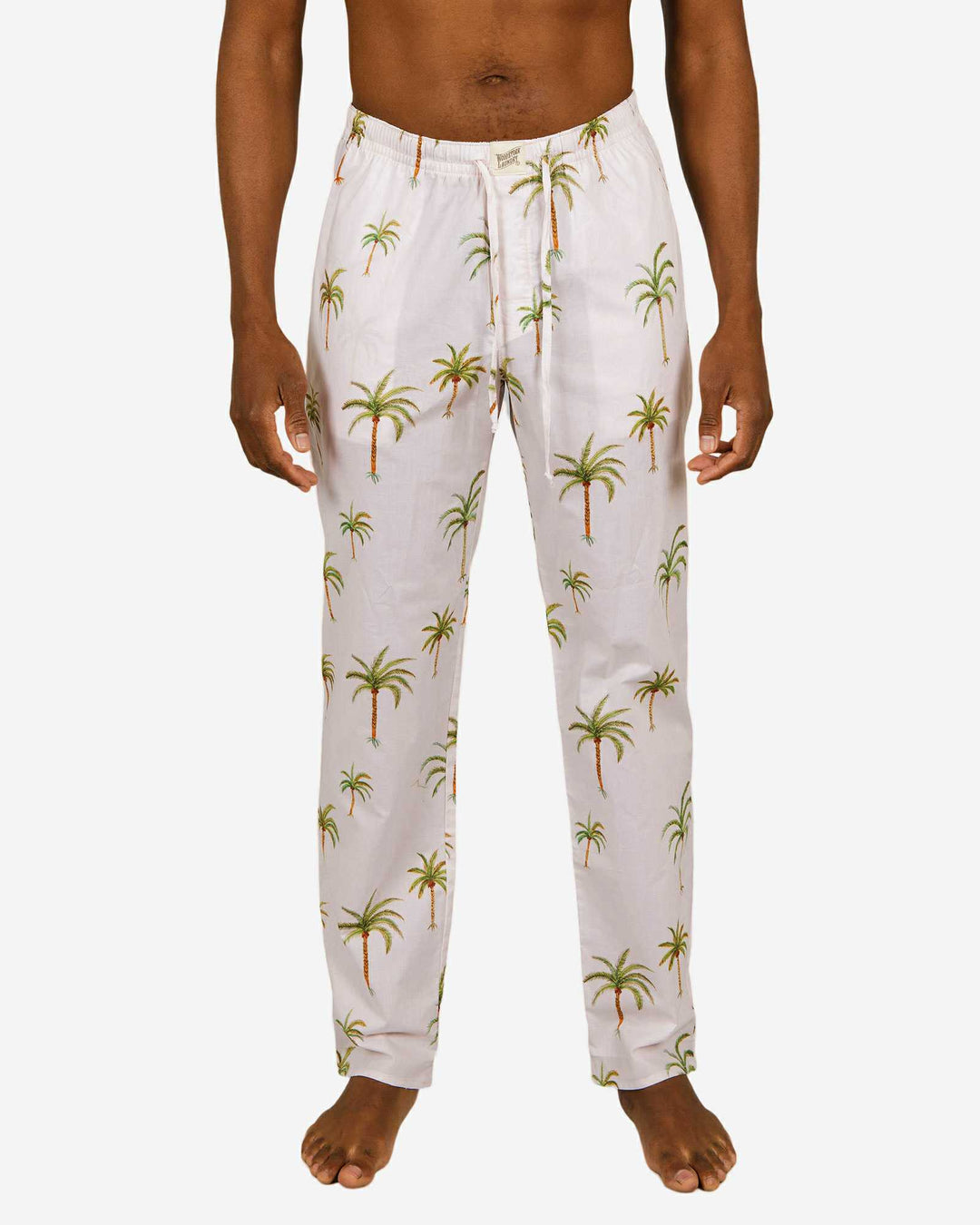 Mens lounge pants white with palm trees