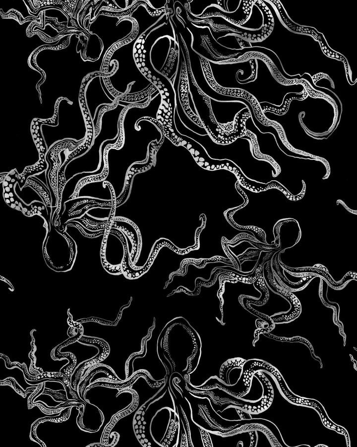 Black mens boxers with white octopuses