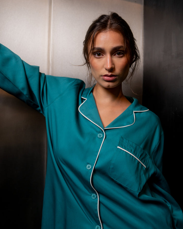 Women's Pyjamas - Teal Tencel
