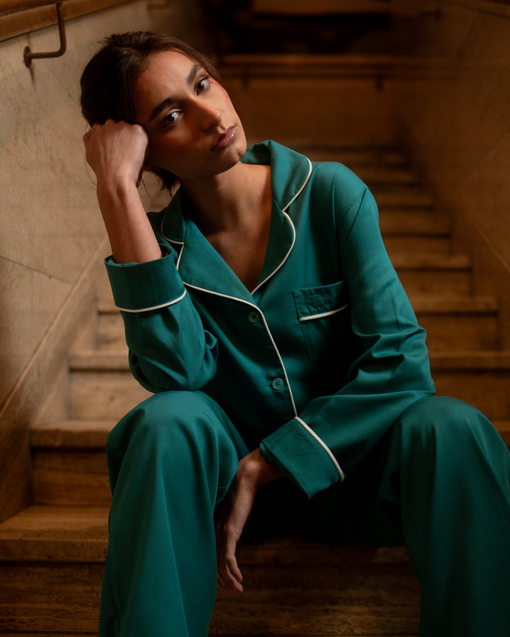 Women's Pyjamas - Teal Tencel