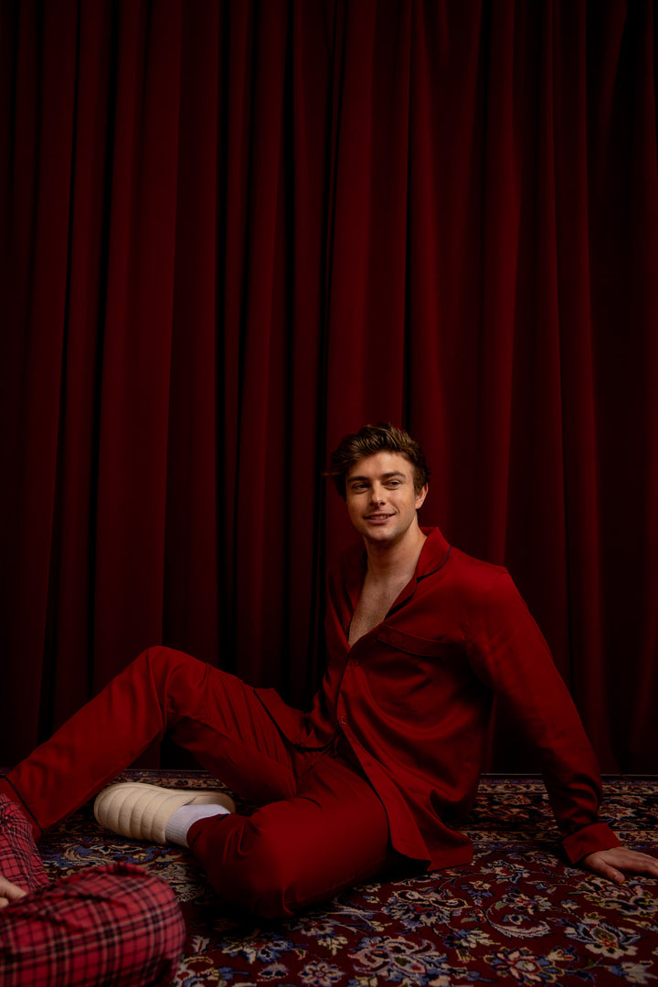 Men's Pyjamas - Red Tencel