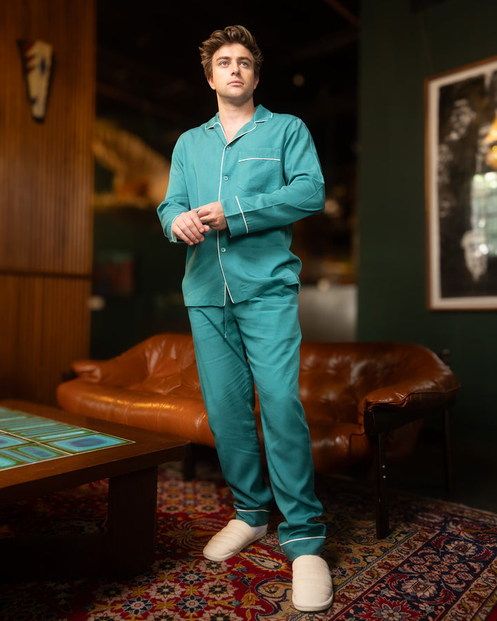 Men's Pyjamas - Teal Tencel
