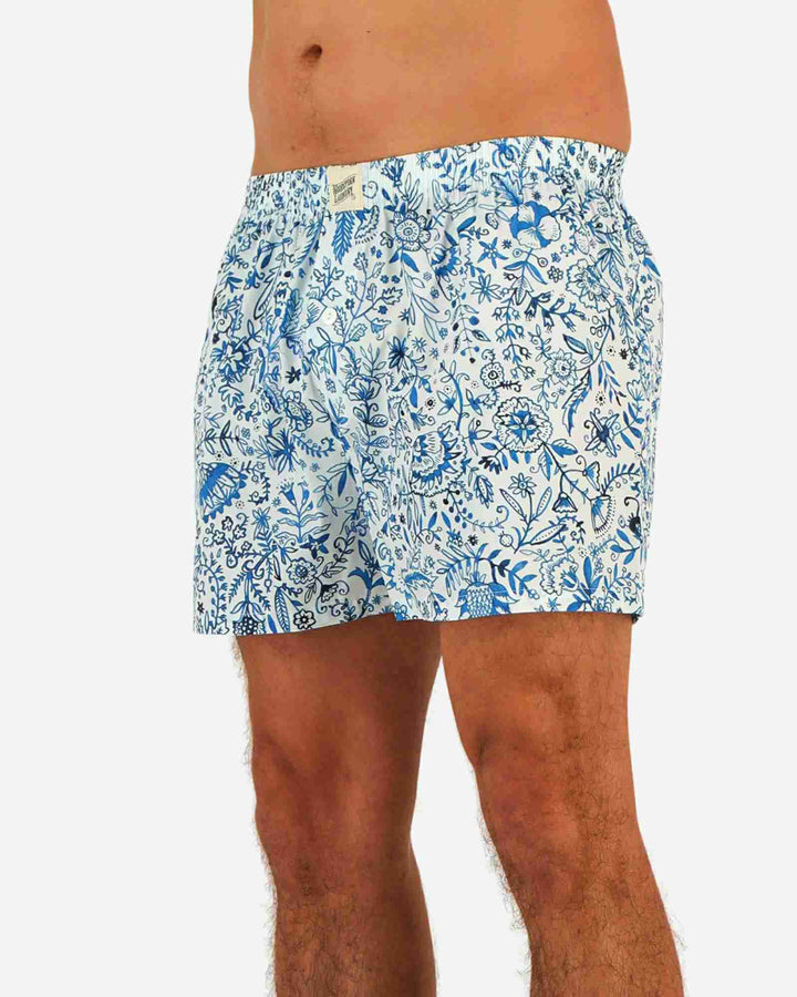 Mens boxer shorts - Blue white chandler