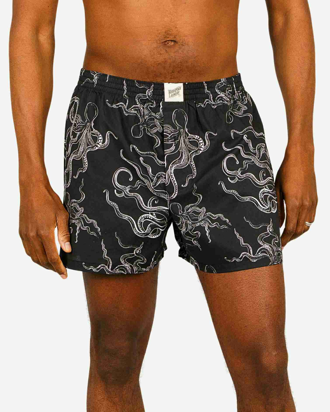 Mens boxer shorts - octopus black