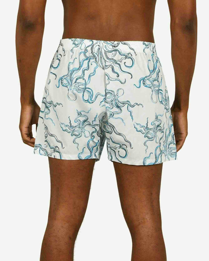 Mens boxer shorts - octopus indigo