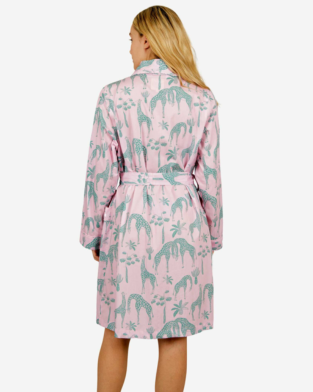 Womens dressing gown - Giraffes Pink