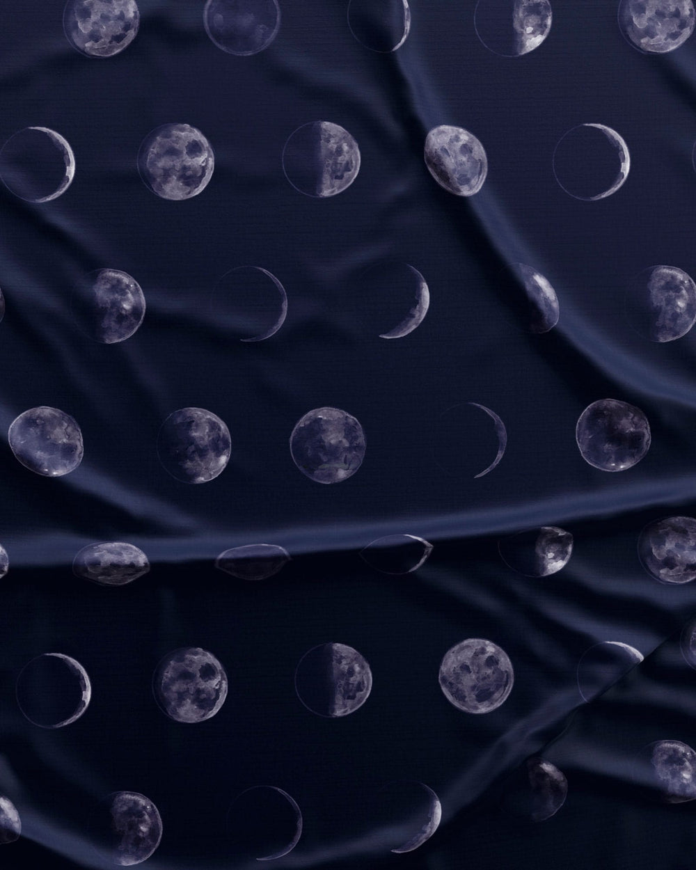 Womens short sleeved pyjamas in blue with moon phases