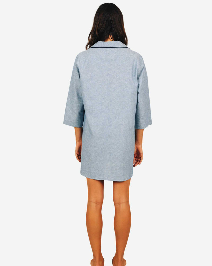 Womens sleepshirt - chambray cloud blue