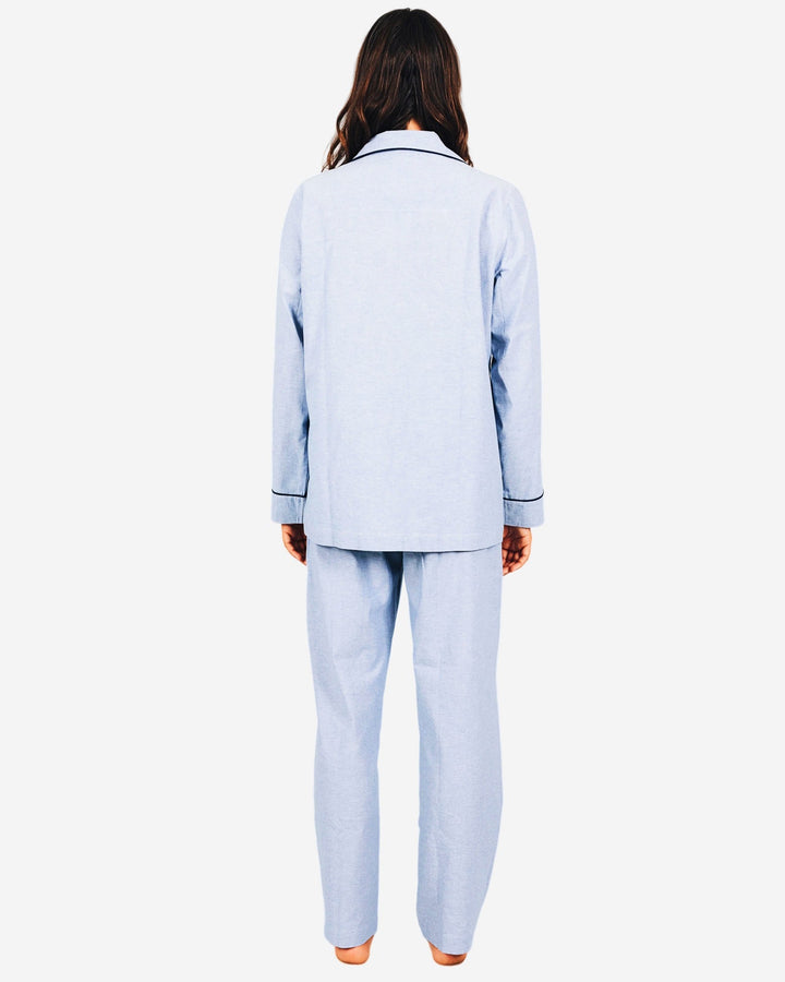 Womens cotton pyjamas set - Denim light blue