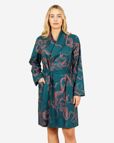 Womens dressing gown - Octopus Pink
