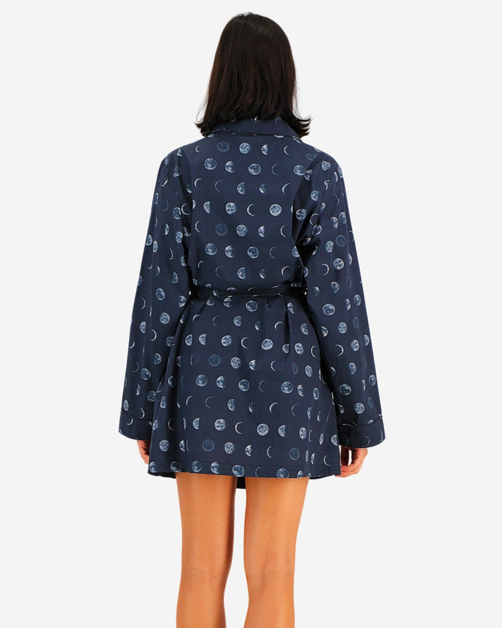 Womens dressing gown - blue moons