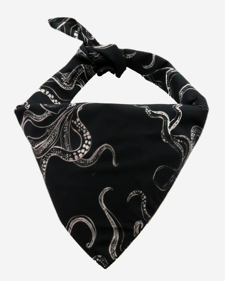 Black bandana with white octopuses