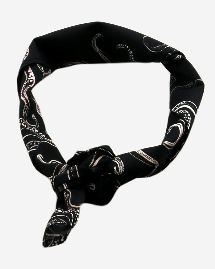 Black bandana with white octopuses