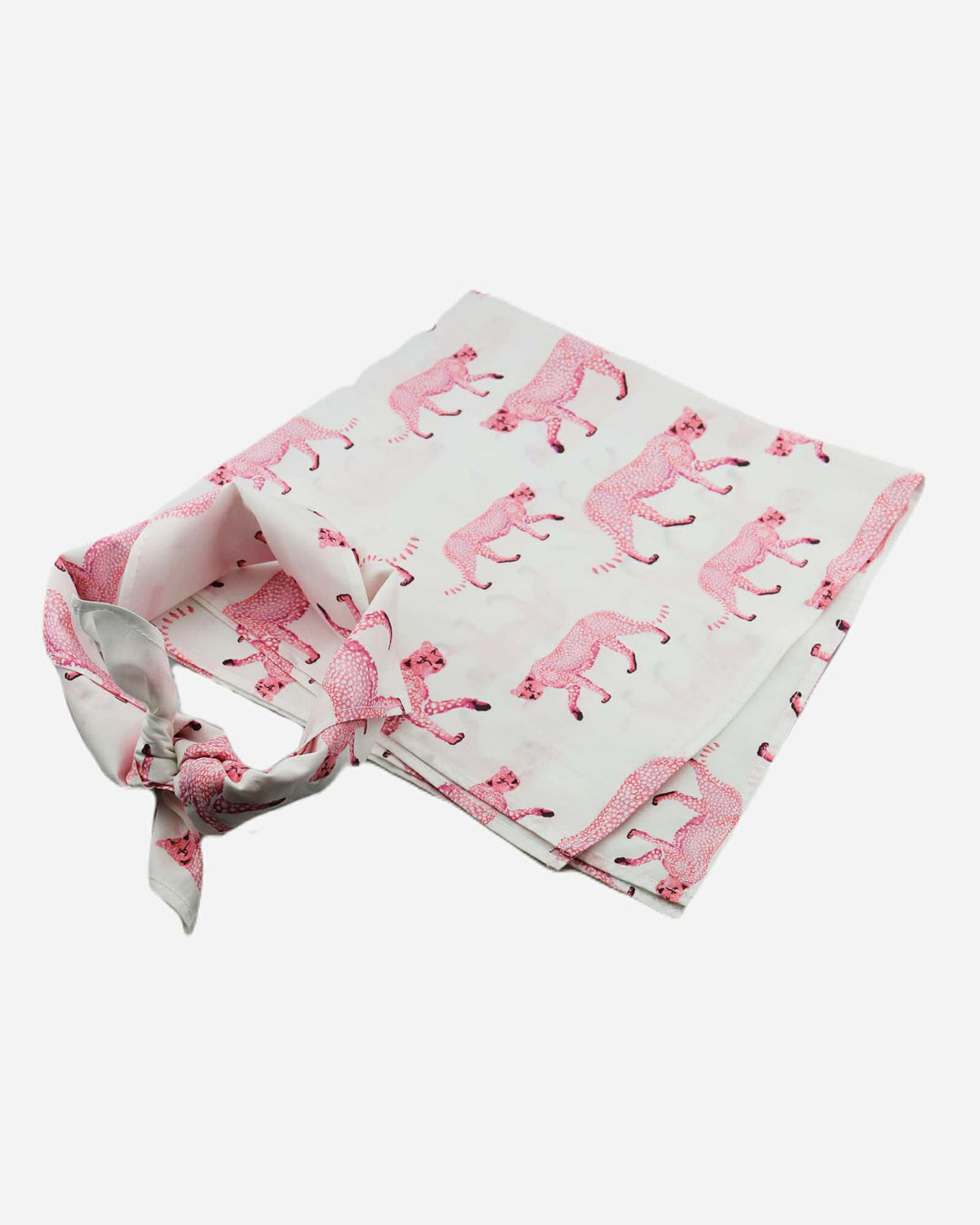 White bandana with pink cheetahs