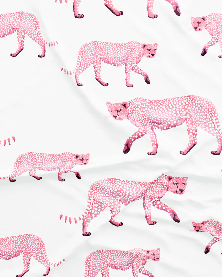 White bandana with pink cheetahs