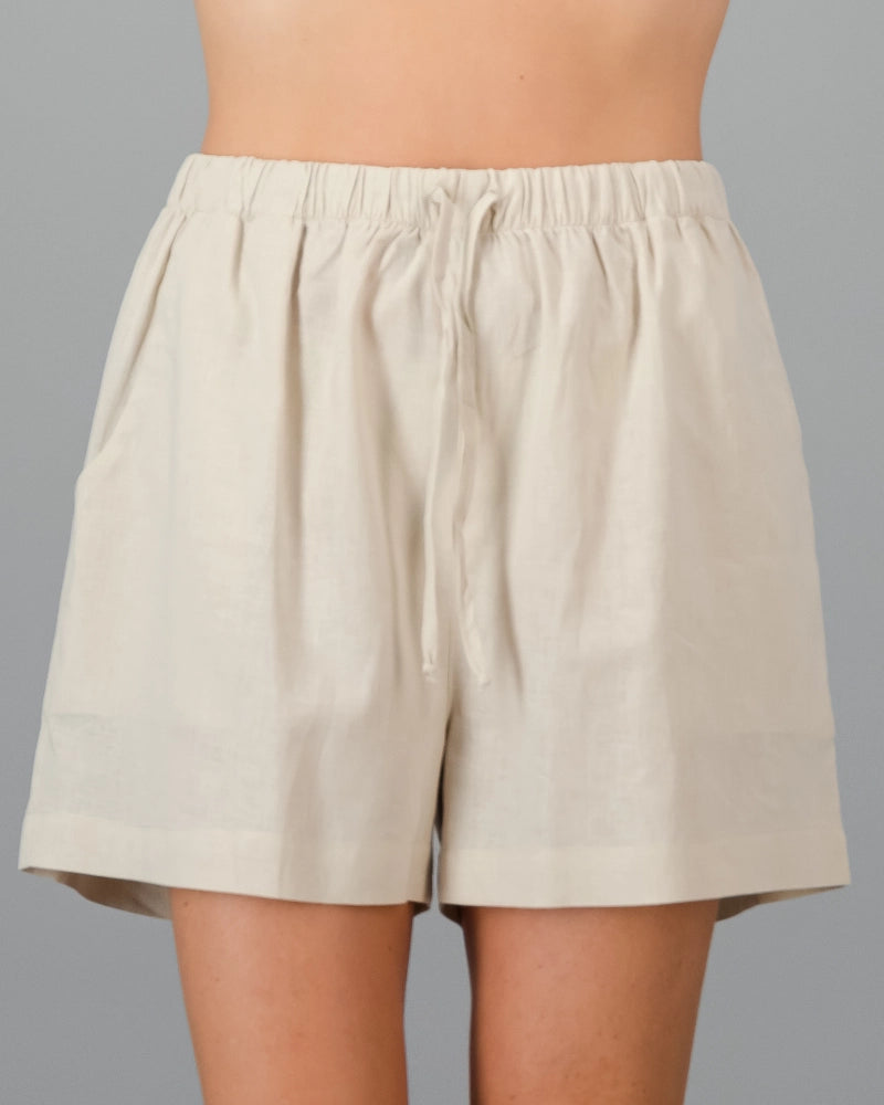 beige linen shorts womens